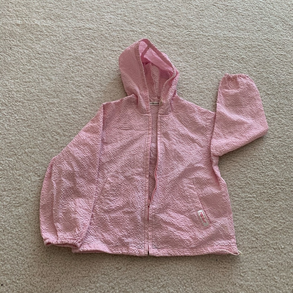 Girl BeBe pink gingham hood jacket (130)